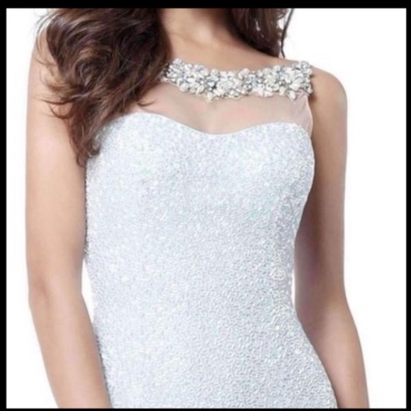 Sherri Hill blue sequence full length gown size 8. - Picture 2 of 12